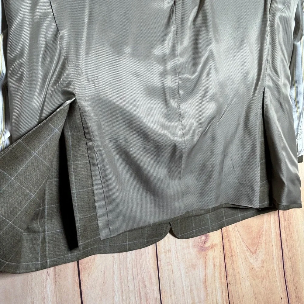Loro Piana Daniel Cremieux Blazer Mens 42R Tan Windowpane Wool Sport Coat Luxury